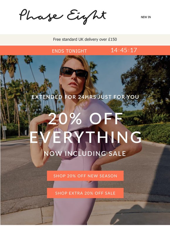 One day only: 20% off extended just for you!
