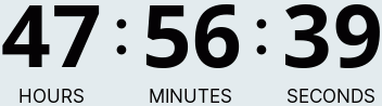 A digital timer displaying 264 hours, 46 minutes, and 20 seconds. (ultrawide)