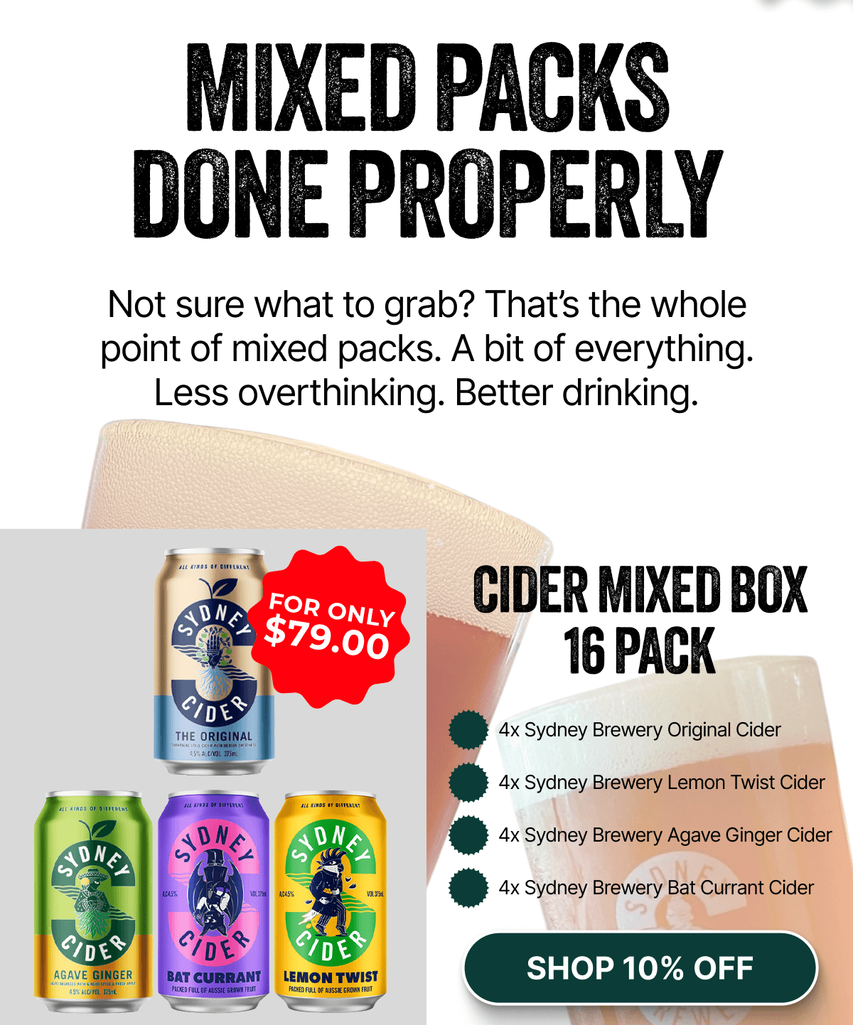 Sydney Brewery Cider Mixed box – 16 Pack