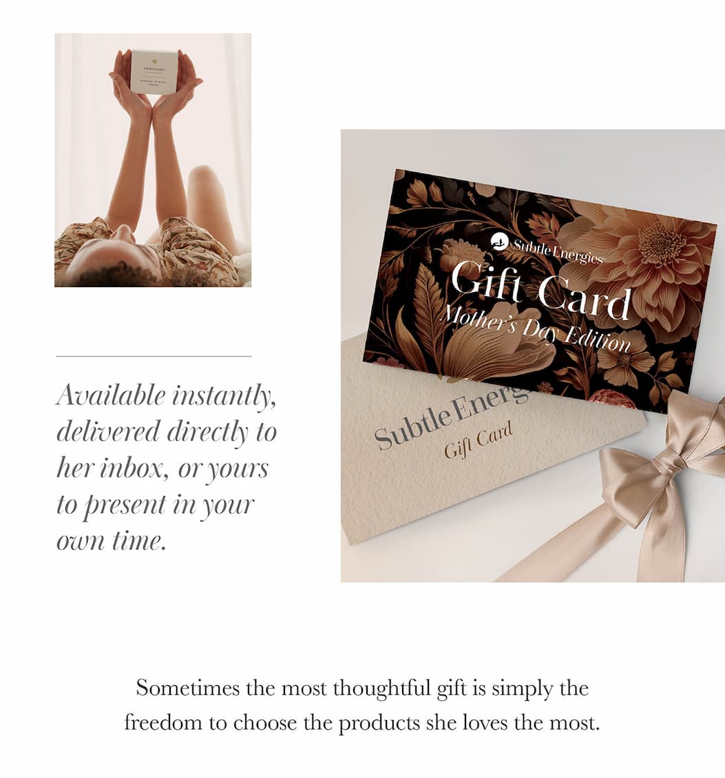 Delivered instantly. The Subtle Energies E-Gift Card.