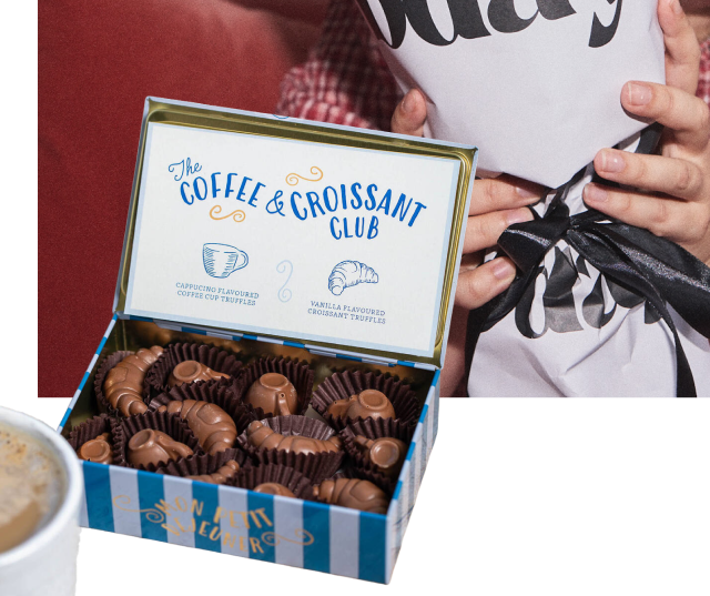 The Chocolate Gift Company Coffee And Croissant Club Truffle Tin