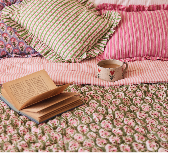 Reversible Indian Block Print Quilt