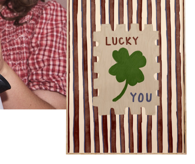 Lucky You Striped Wall Art Print