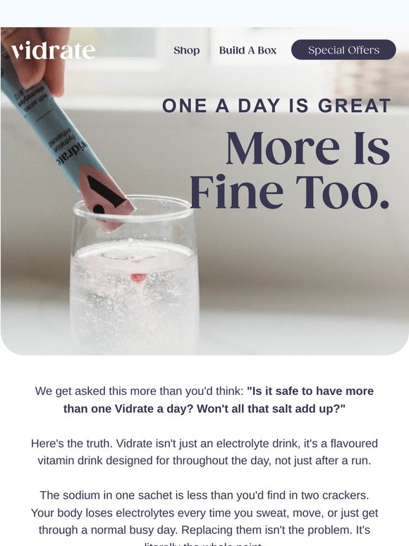 How many Vidrate sachets can you drink a day?
