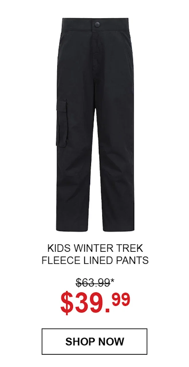 Kids Winter Trek Fleece Lined Pants