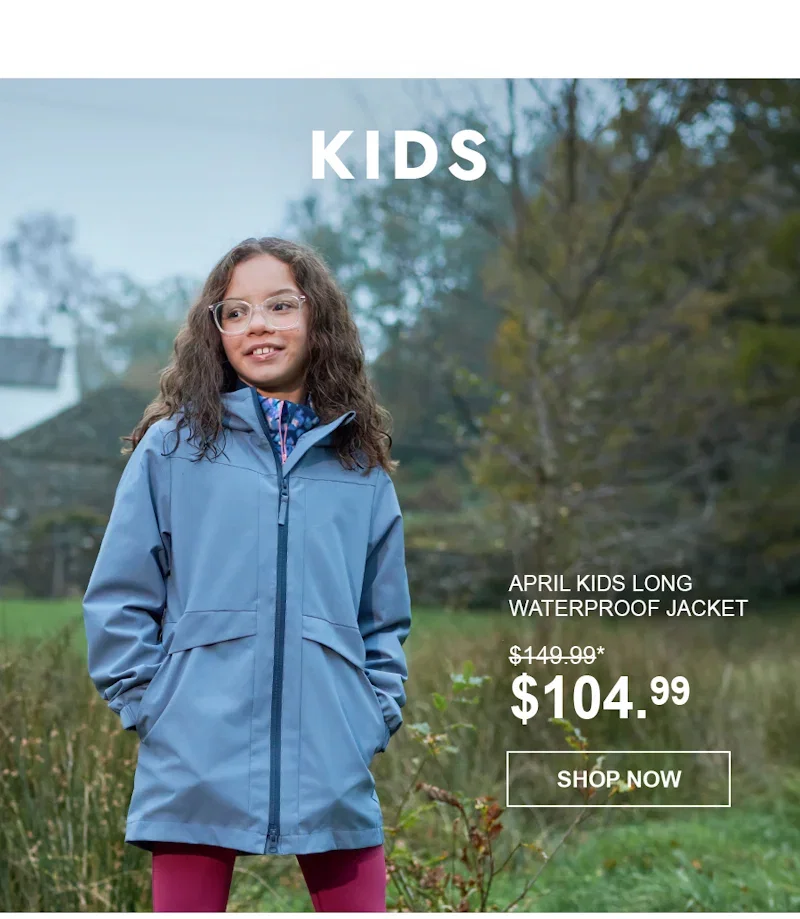April Kids Long Waterproof Jacket