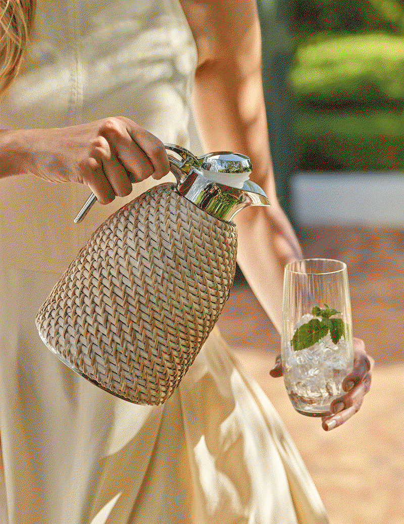 Whitewashed Rattan Jug