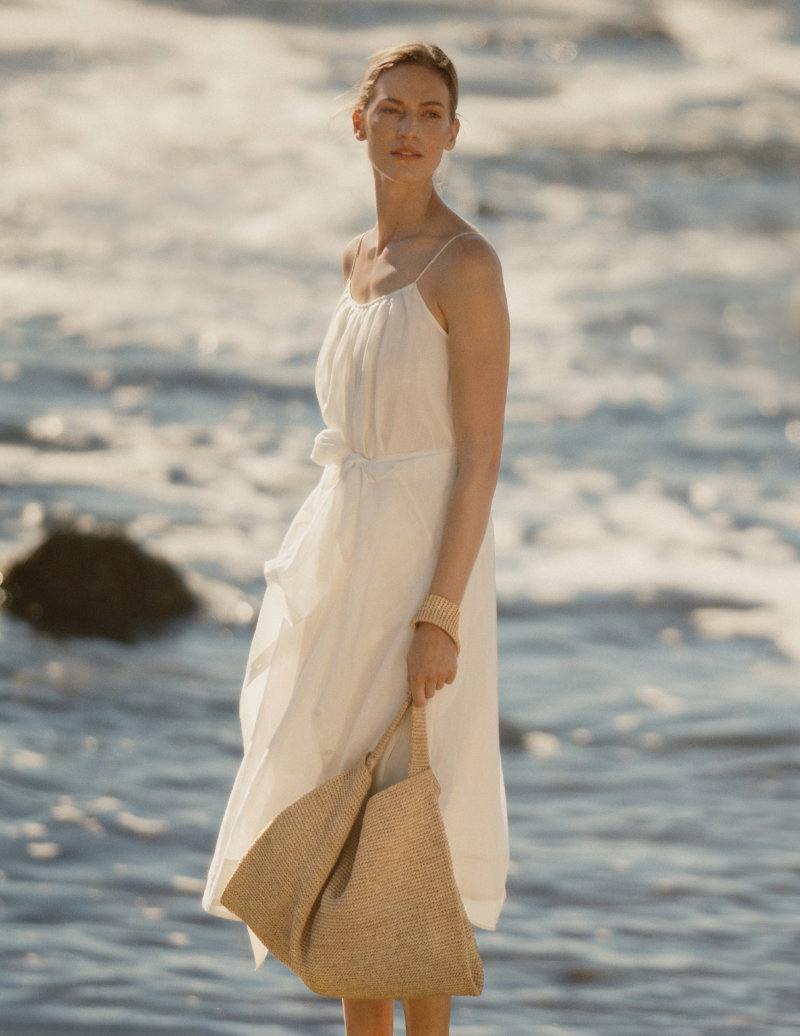 Ramie Dress with Drape Detail