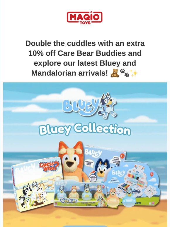 Bluey+🐻🌈 Care Bear Buddies: Buy Two, Get an Extra 10% Off! 🧱✨