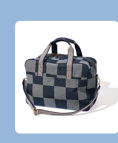 Personalised Weekend Bag in Denim Check
