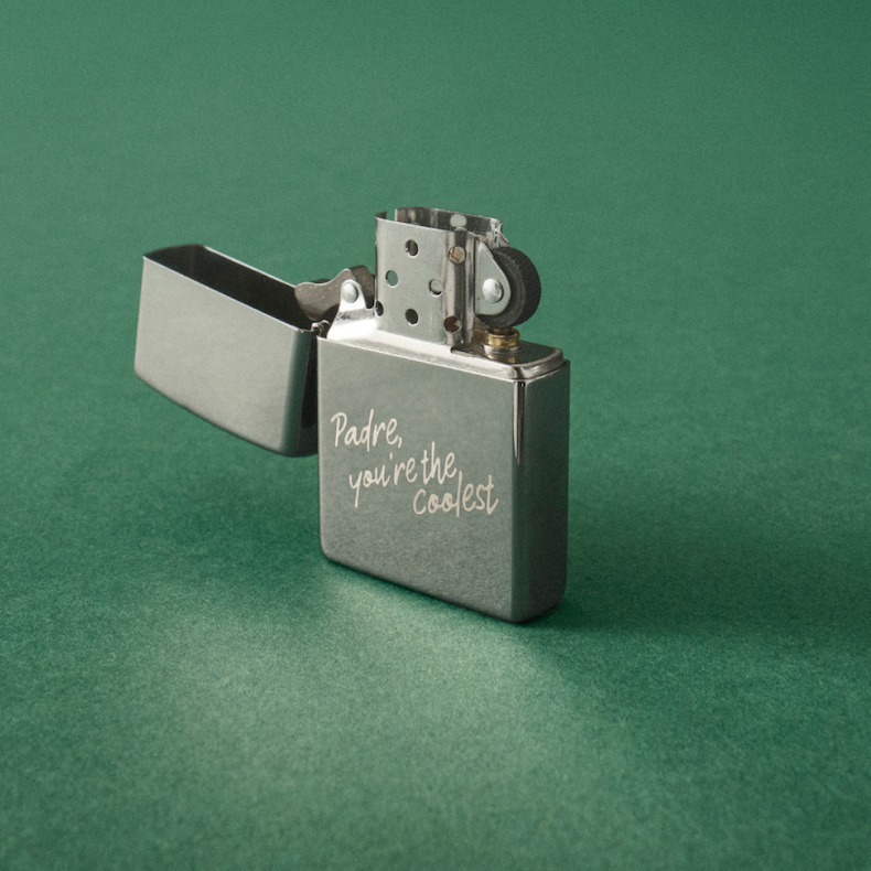 Brushed Chrome Personalised Zippo Lighter