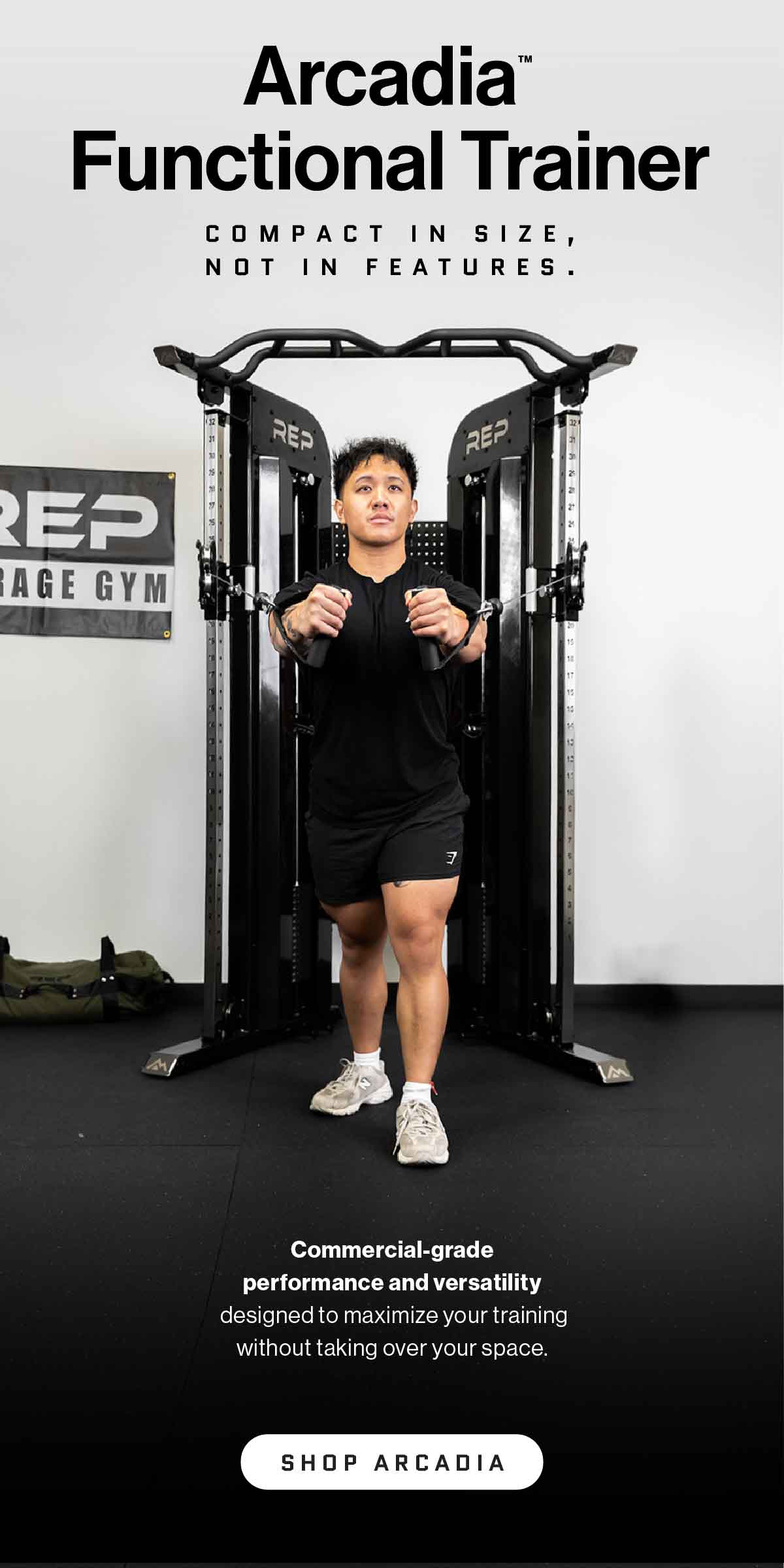Arcadia Functional Trainer — Compact in Size, Not in Features. 