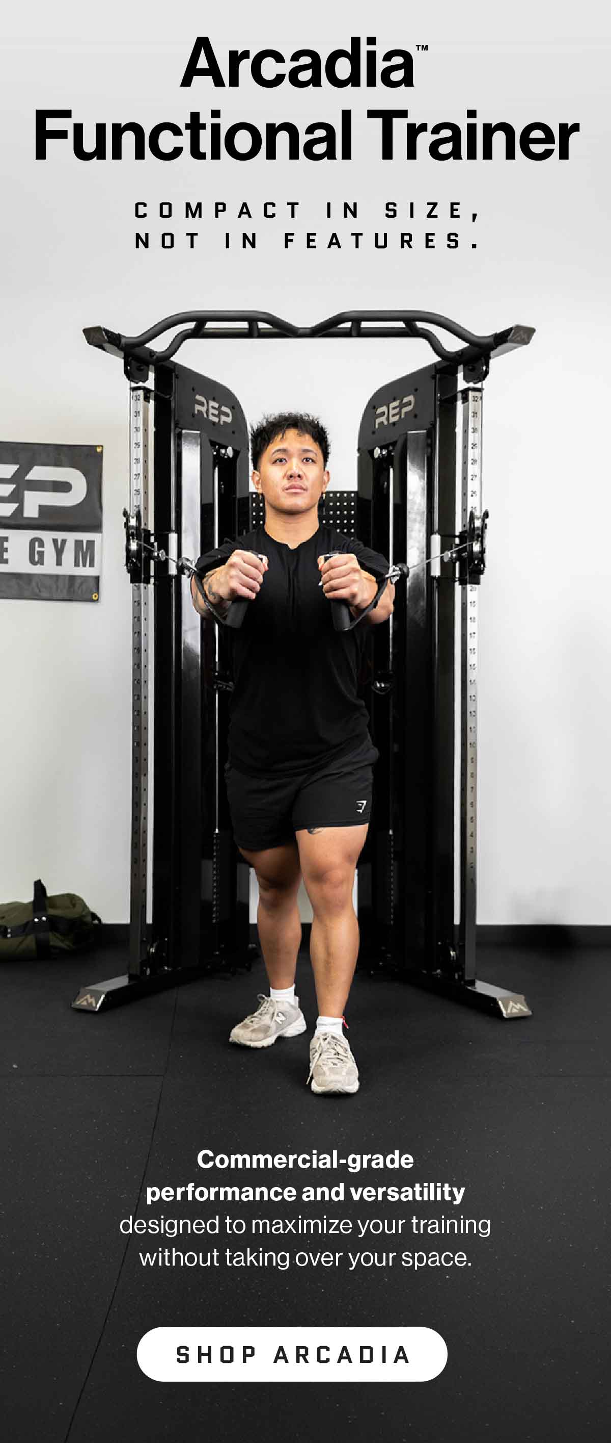 Arcadia Functional Trainer — Compact in Size, Not in Features. 