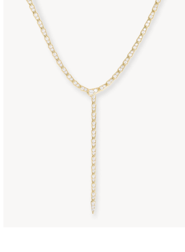 Pavé Serpent Lariat Necklace