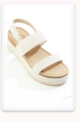 Shop Velcro Strap Canvas Platform Sandals