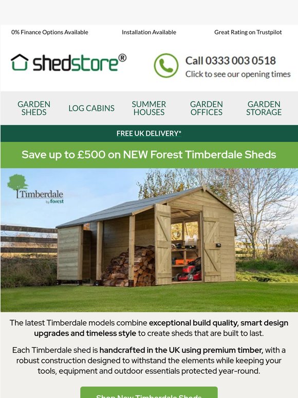 Timberdale Shed Savings - Save up to £500!