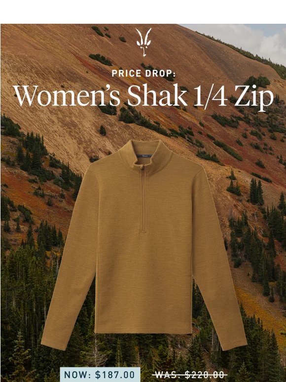 Price Drop: Shak 1/4 Zip