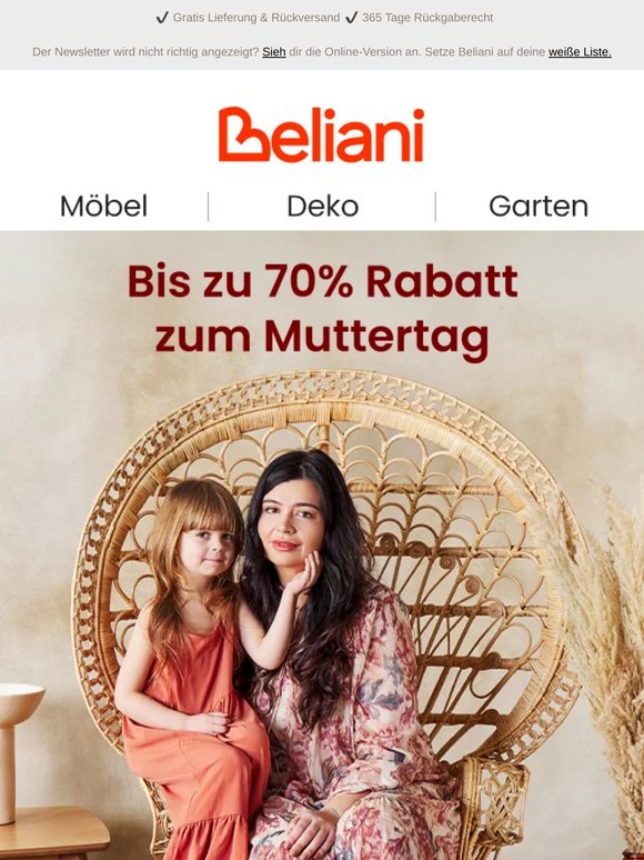 Bis zu 70% Rabatt zum Muttertag 💖