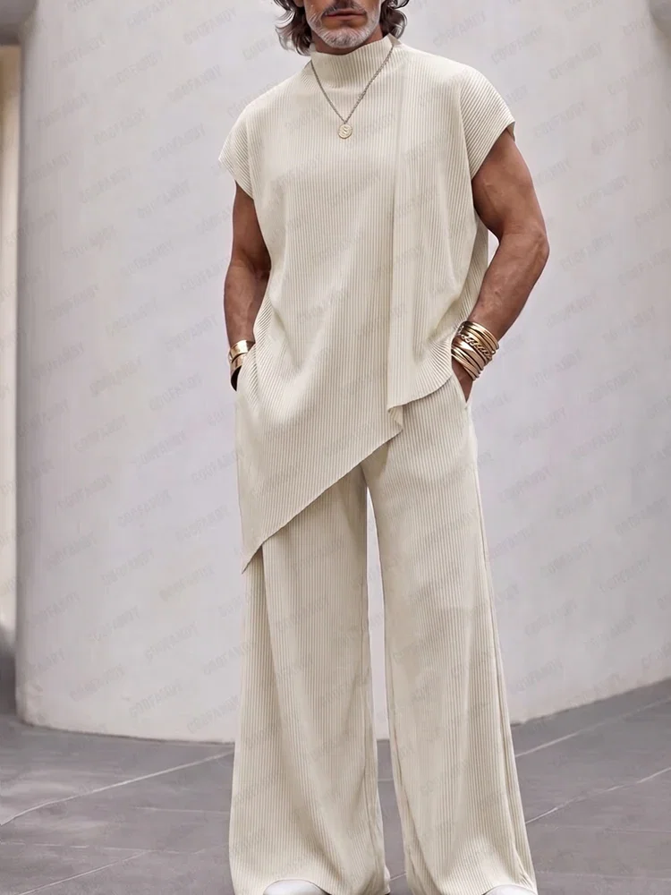 Image of Minimalism Pit Stripe Sleeveless Matching Set