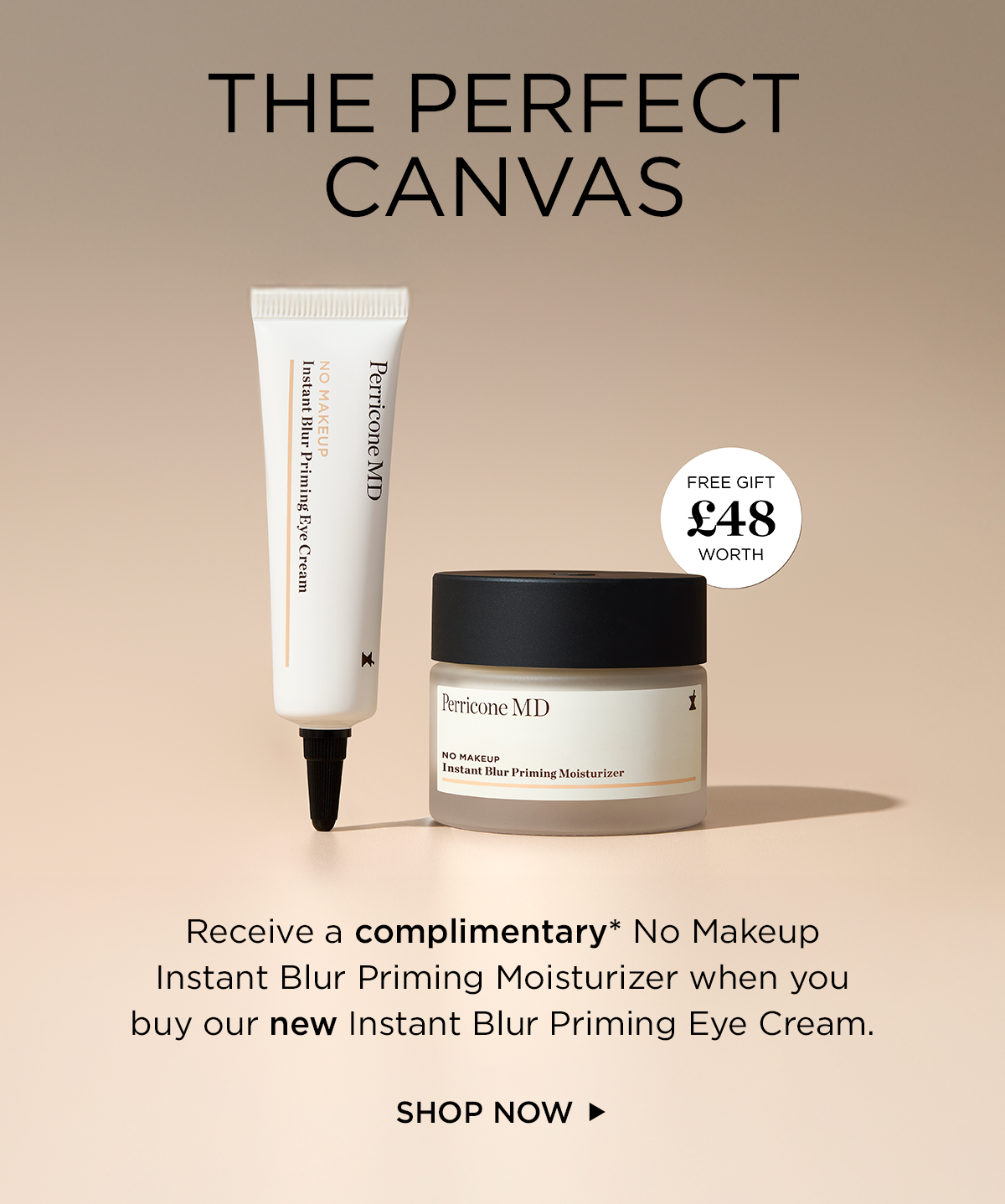 image of the no makeup eye cream and free gift no makeup instant blur primer