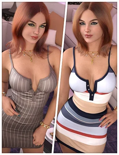 Fashionable Textures for dForce SU Spicy Girl Dress