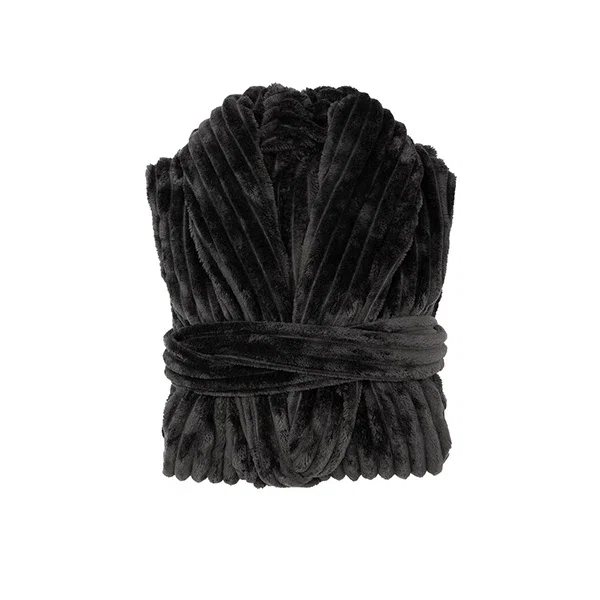 Bambury Channel Fleece Robe Charcoal