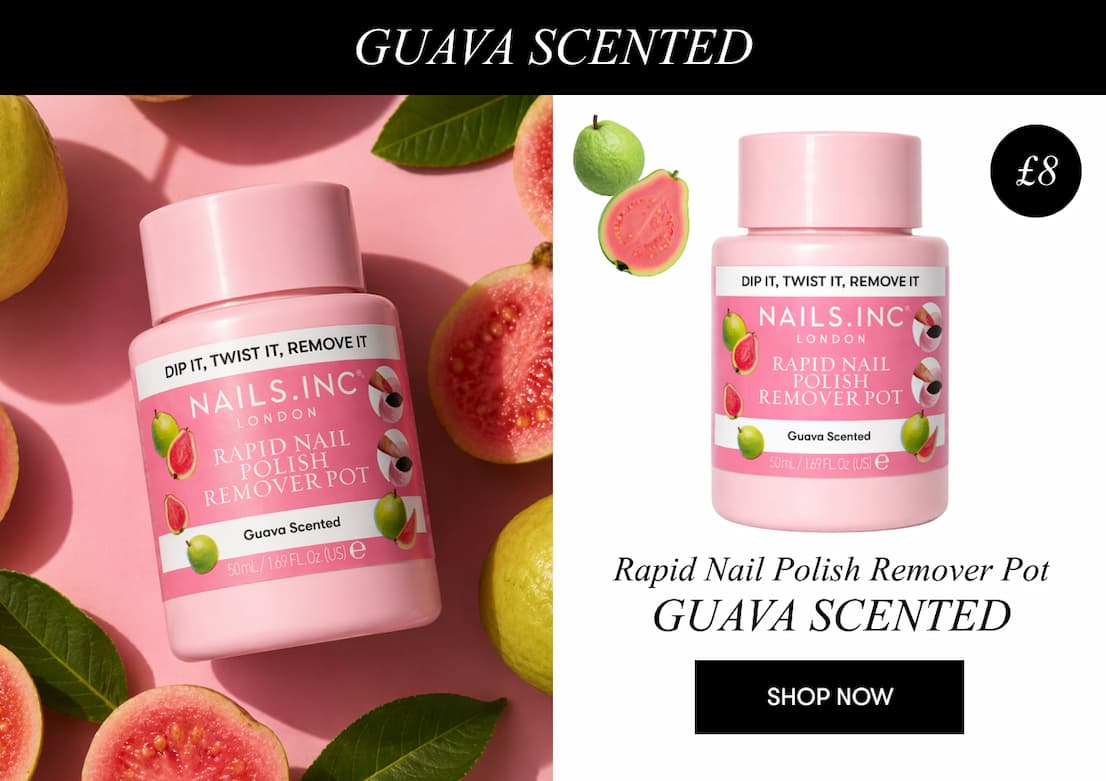Guava-scented nail polish remover pot
