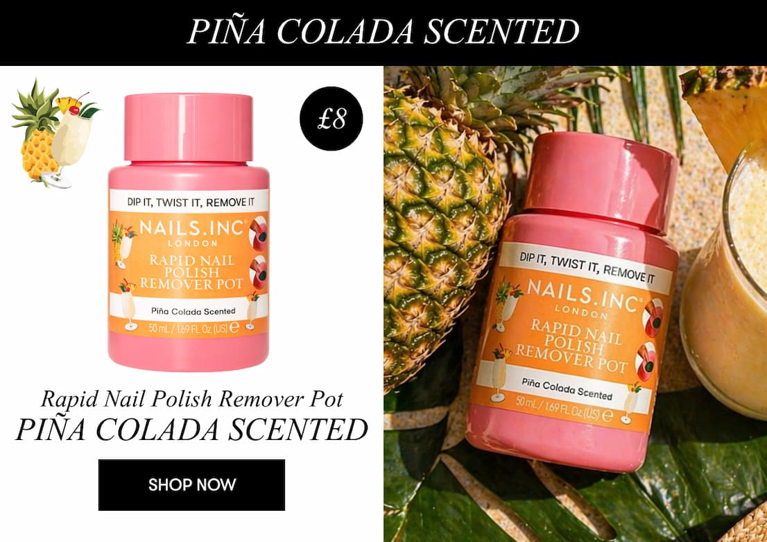 Pina colada-scented nail polish remover pot
