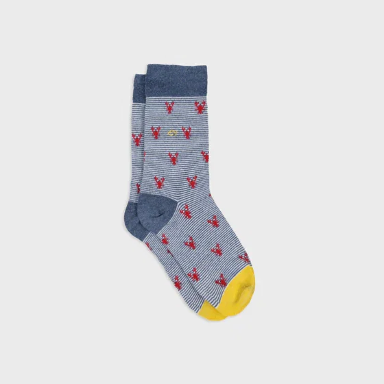 Chaussettes en coton peigné animaux - Homard