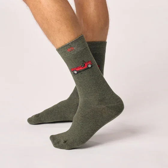 Chaussettes en coton peigné A motifs - Mehari