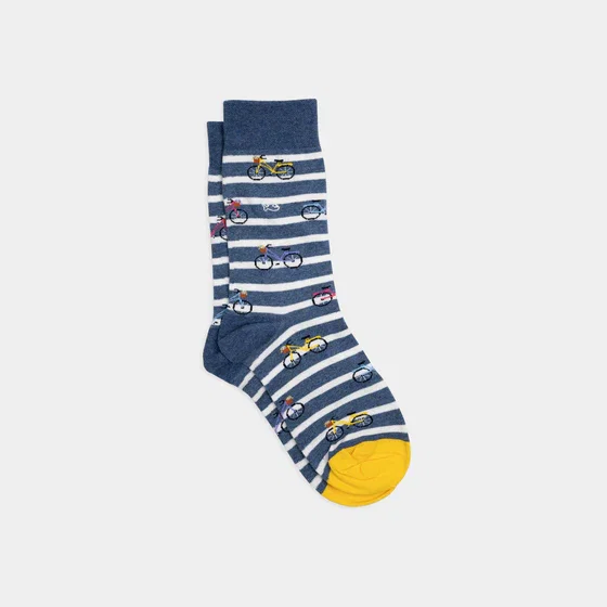 Chaussettes en coton peigné à motifs - Vélo
