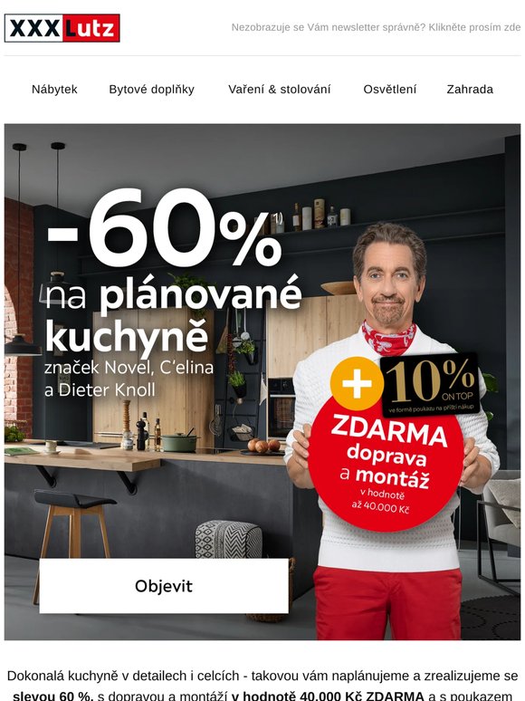 🤩 -60 % na plánované kuchyně