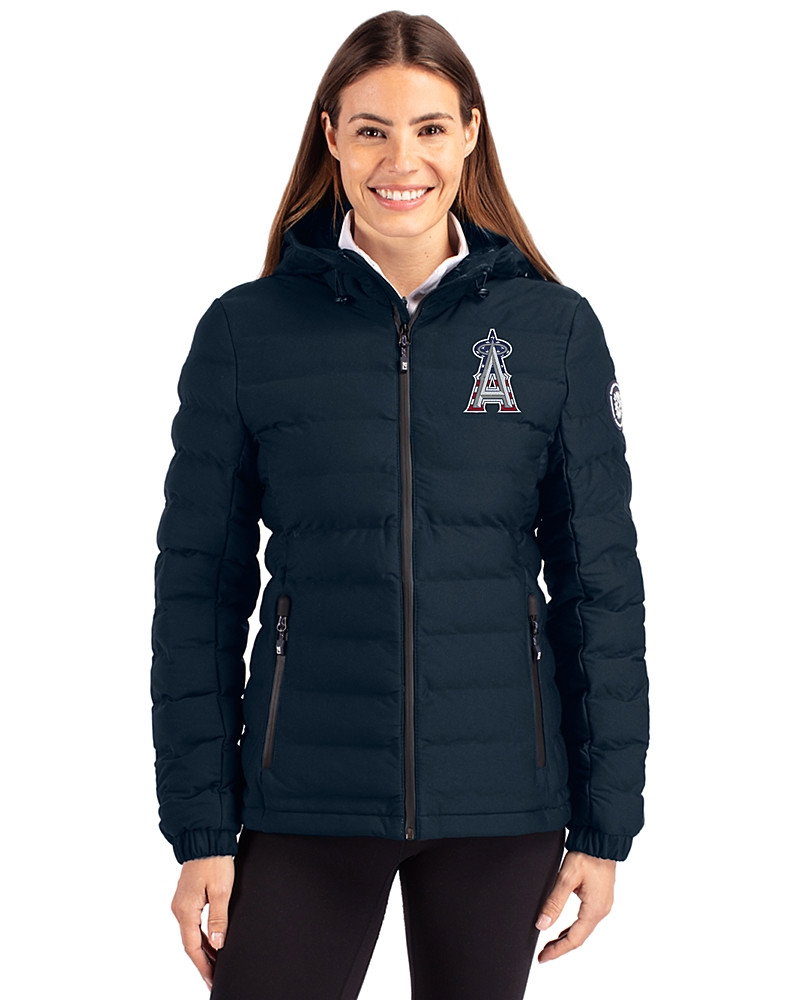 Image of Los Angeles Angels Stars & Stripes Cutter & Buck Mission Ridge   Repreve® Recycled Insulated Puffer Womens Full Zip Jacket