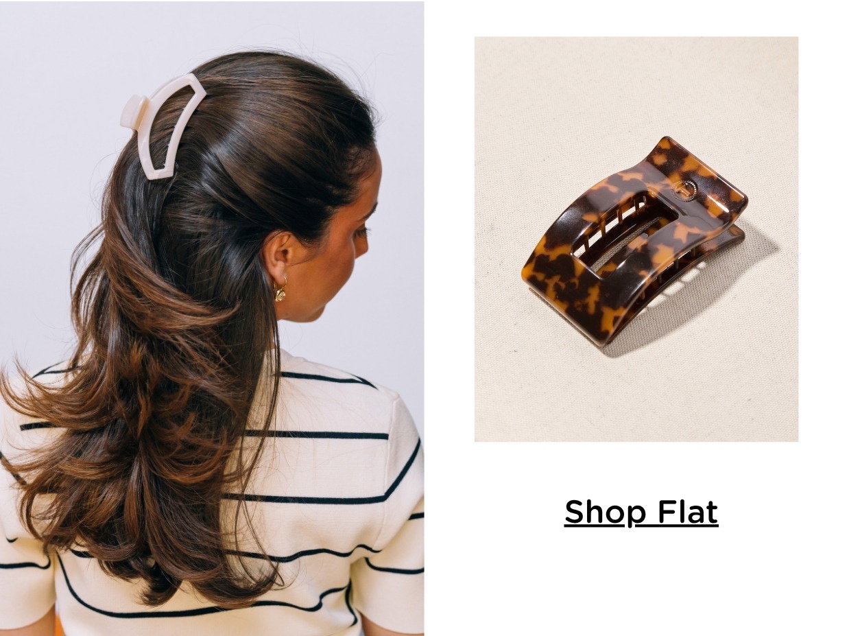 TELETIES Open Claw Clip and Tortoise Flat Clip