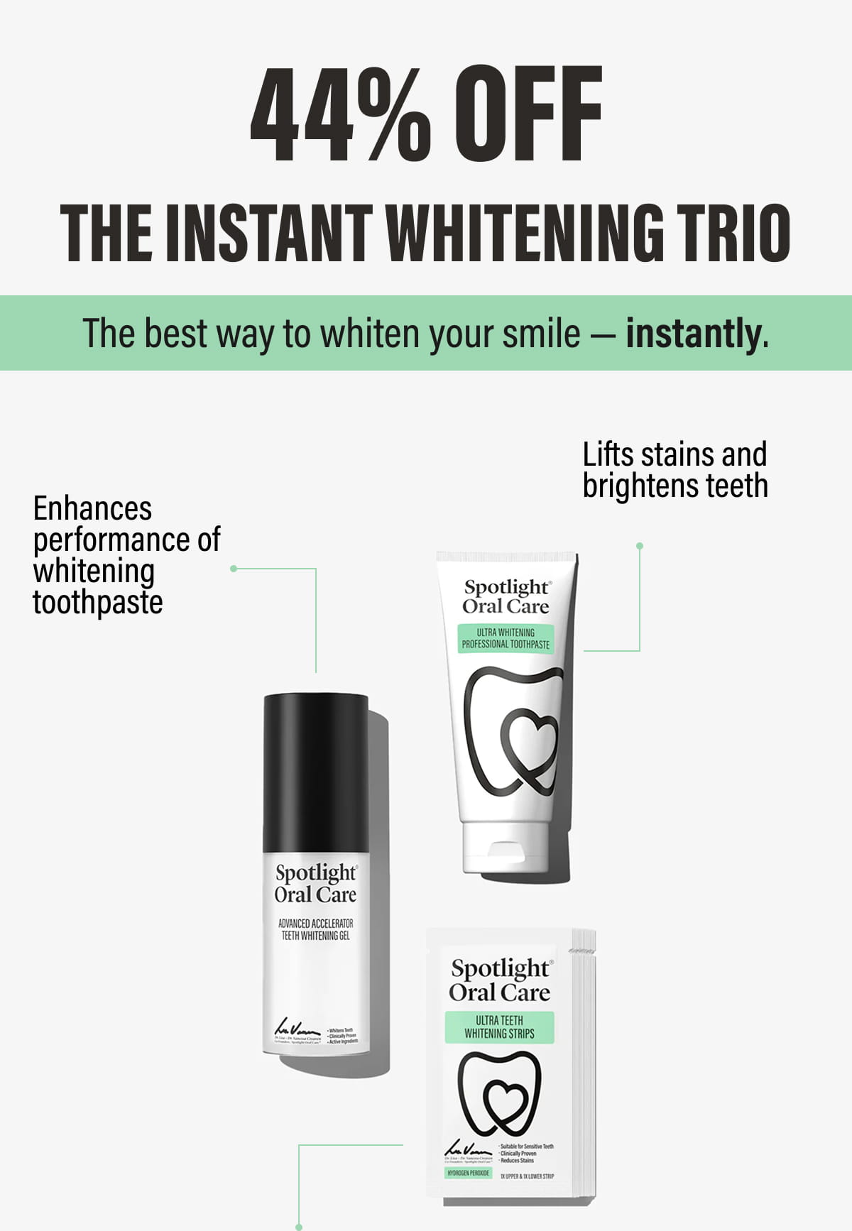 44% off THE INSTANT WHITENING TRIO | The best way to whiten your smile — instantly.