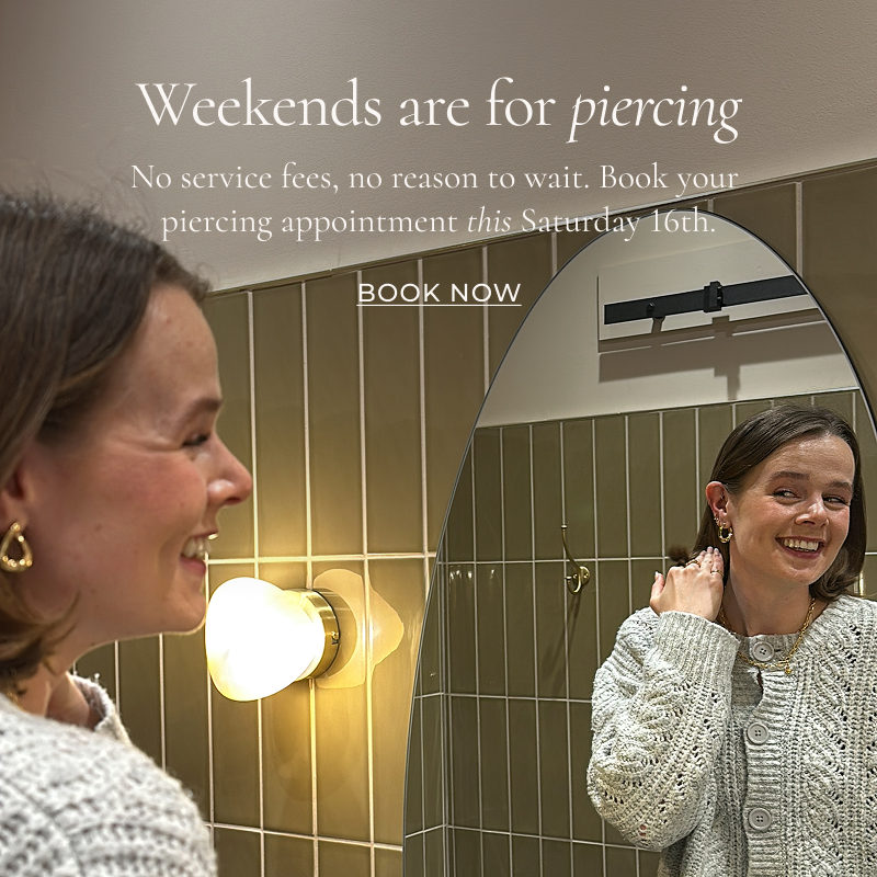 No service fees, no reason to wait. Book your piercing appointment this Saturday 16th.