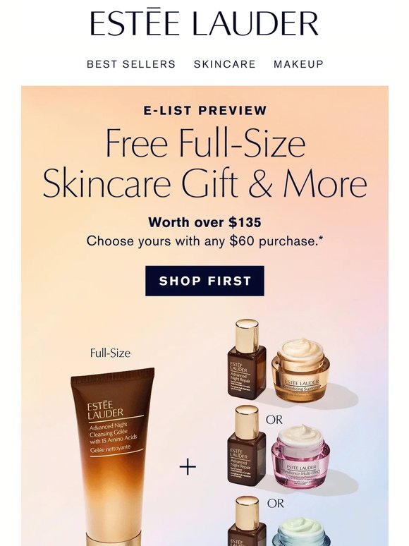 VIPs Only 💝 Free Full-Size Skincare Gift & More, Up to a $235 Value, with your purchase.