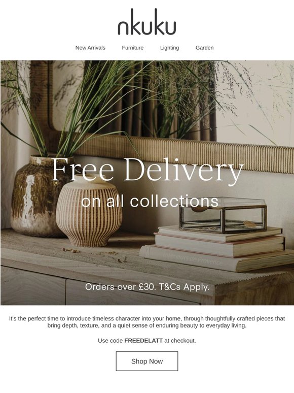 Free Delivery On All Collections