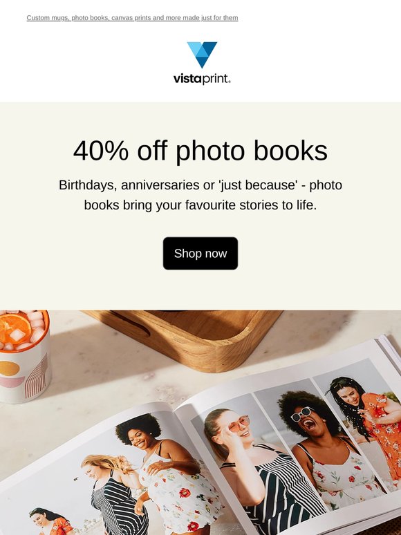 Make it personal (and worth it) ✨ Up to 40% off photo gifts