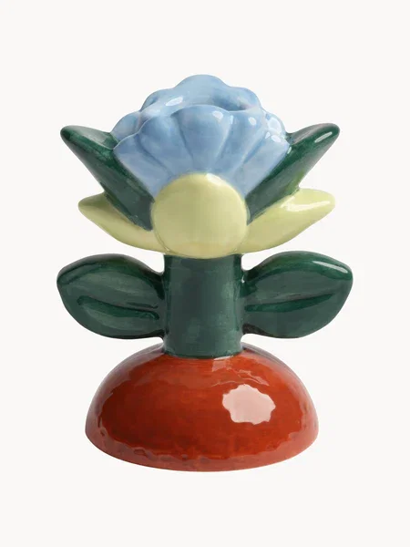 Portavelas pintado a mano Blume