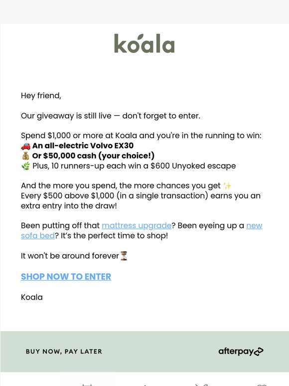 WIN a Volvo EX30 or $50k cash 💰Our giveaway is still live!