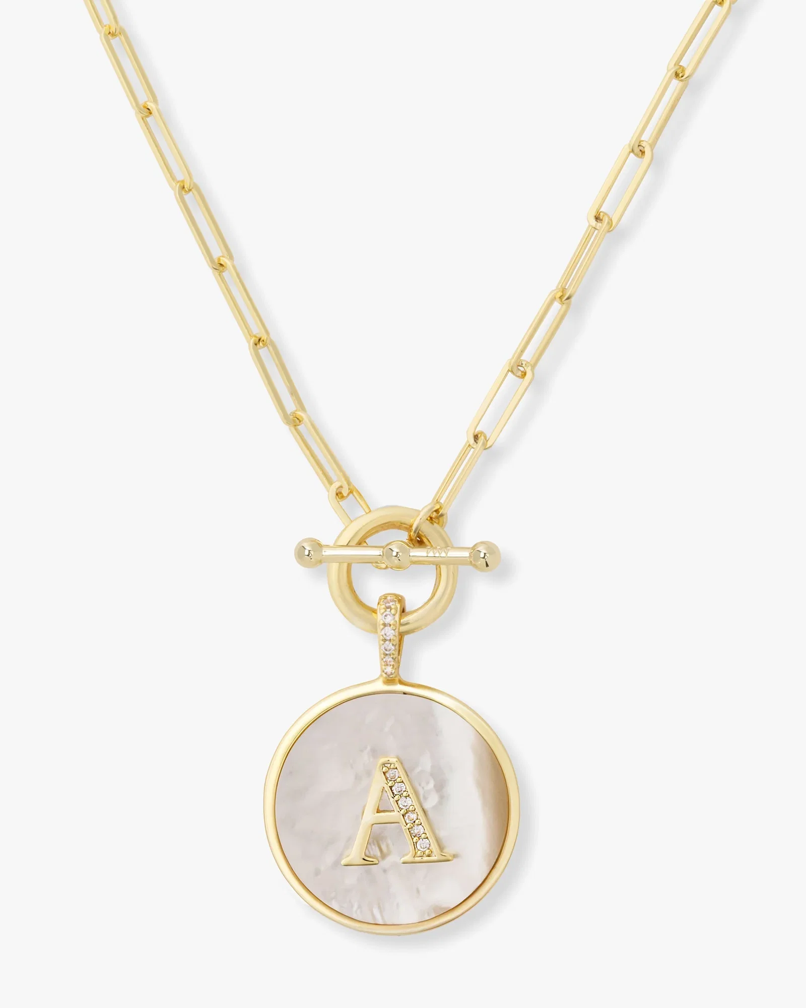Image of Love Letters Medallion Necklace 24mm - Gold