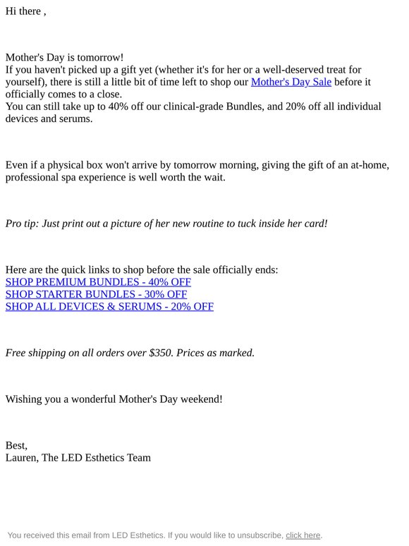 Tomorrow is Mother's Day. You still have time.