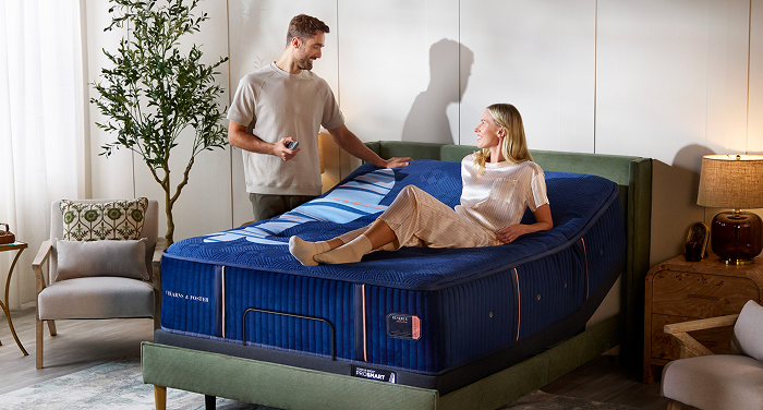 Shop Stearns & Foster and save up $900 on select adjustable mattress sets + $300 instant gift toward a total sleep solution.