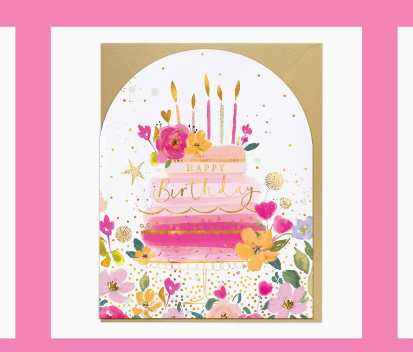 Pink Butterflies Birthday Card