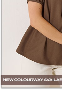 Chocolate Brown Tie Front Linen Blouse