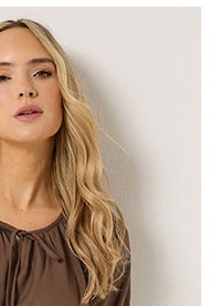 Chocolate Brown Tie Front Linen Blouse