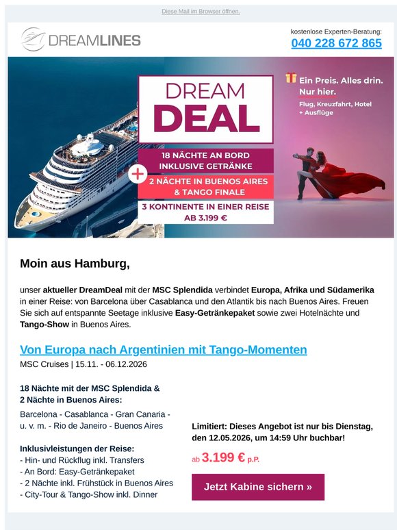 Nur noch bis morgen: Kreuzfahrt gewinnen