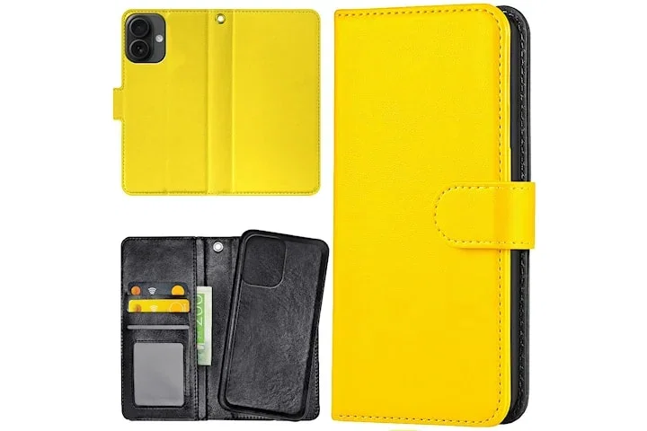 Lommebok Deksel Gul for iPhone 16