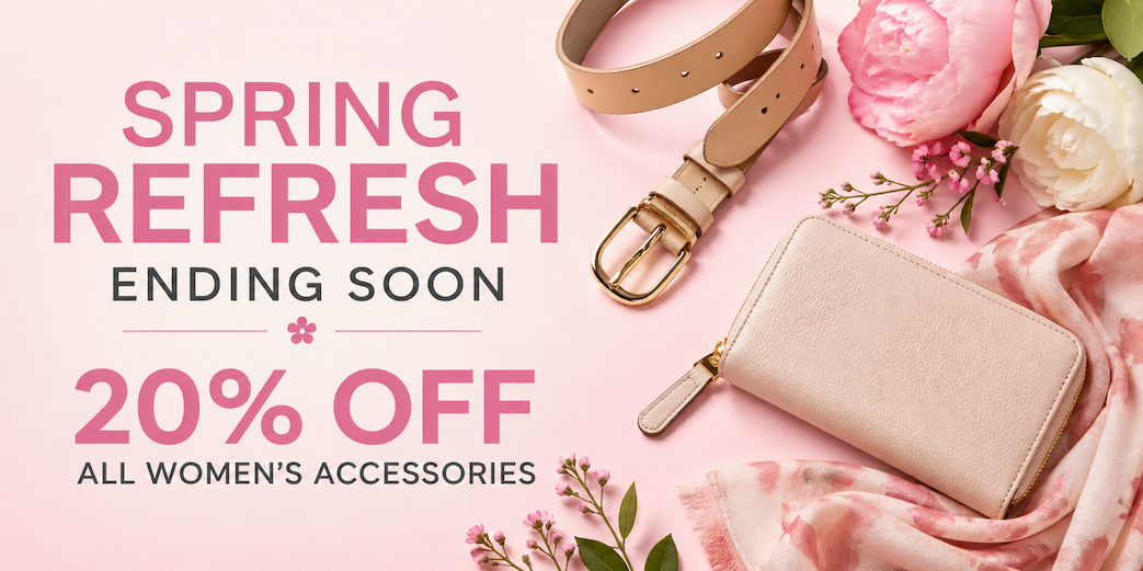 Spring Refresh Ending Soon. 20% off all women's accessories.